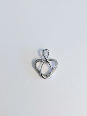 Vintage Y2K Danbury Mint D†B Sterling Silver 925 Pavé CZ Angel Heart Friendship